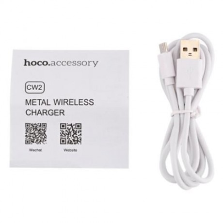 HOCO CW2 PU LEATHER ALUMINUM ALLOY FRAME QI WIRELESS CHARGER FOR QI-ENABLED DEVICES (GOLDE
