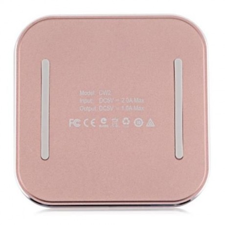 HOCO CW2 PU LEATHER ALUMINUM ALLOY FRAME QI WIRELESS CHARGER FOR QI-ENABLED DEVICES (ROSE 