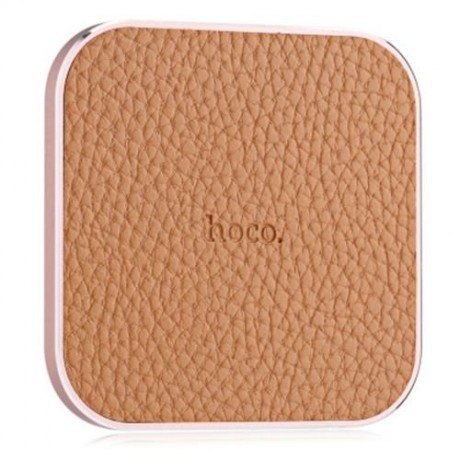 HOCO CW2 PU LEATHER ALUMINUM ALLOY FRAME QI WIRELESS CHARGER FOR QI-ENABLED DEVICES (ROSE 