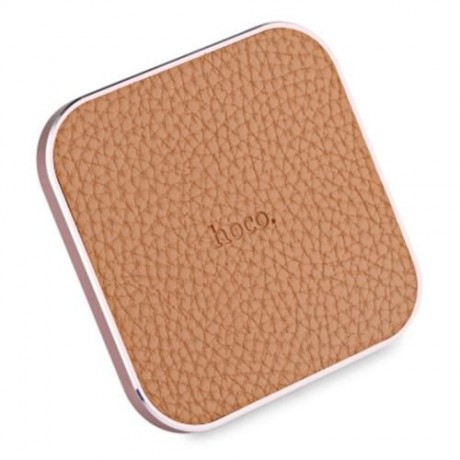 HOCO CW2 PU LEATHER ALUMINUM ALLOY FRAME QI WIRELESS CHARGER FOR QI-ENABLED DEVICES (ROSE 