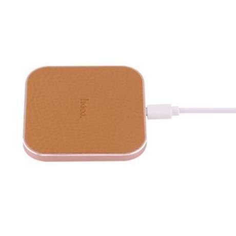 HOCO CW2 PU LEATHER ALUMINUM ALLOY FRAME QI WIRELESS CHARGER FOR QI-ENABLED DEVICES (ROSE 