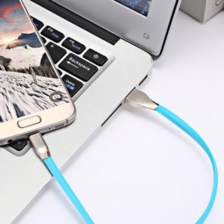 MICRO USB  ALUMINUM ALLOY COPPER CORE TRANSFER DATA SYNCHRONIZATION CHARGING CORD 0.9M (BL