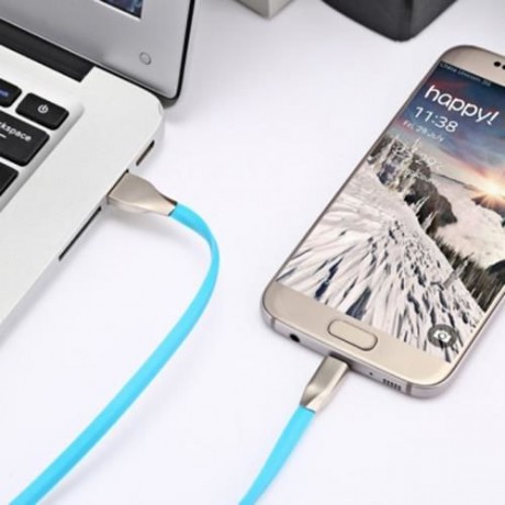 MICRO USB  ALUMINUM ALLOY COPPER CORE TRANSFER DATA SYNCHRONIZATION CHARGING CORD 0.9M (BL