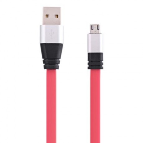 MICRO USB ALUMINUM ALLOY NOODLE TRANSFER DATA SYNCHRONIZATION CHARGING CORD 1M (WATERMELON