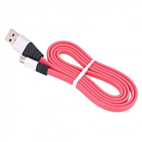 MICRO USB ALUMINUM ALLOY NOODLE TRANSFER DATA SYNCHRONIZATION CHARGING CORD 1M (WATERMELON