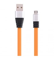 MICRO USB ALUMINUM ALLOY NOODLE TRANSFER DATA SYNCHRONIZATION CHARGING CORD 1M (ORANGE)