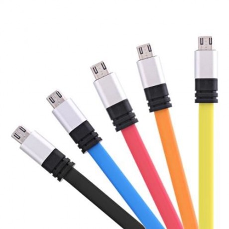 MICRO USB ALUMINUM ALLOY NOODLE TRANSFER DATA SYNCHRONIZATION CHARGING CORD 1M (FLUORESCEN