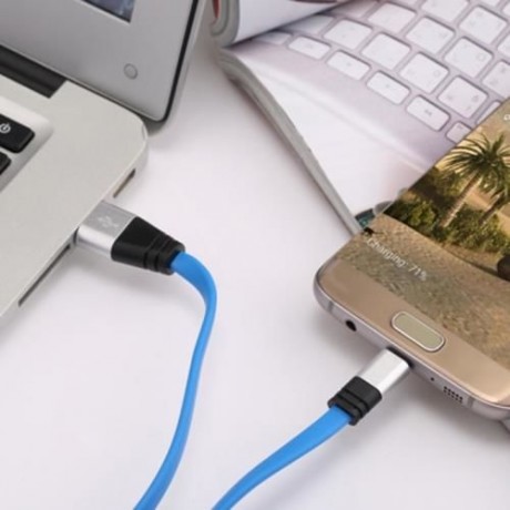 MICRO USB ALUMINUM ALLOY NOODLE TRANSFER DATA SYNCHRONIZATION CHARGING CORD 1M (FLUORESCEN