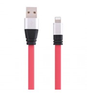 8 PIN ALUMINUM ALLOY NOODLE TRANSFER DATA SYNCHRONIZATION CHARGING CORD 1M (WATERMELON RED