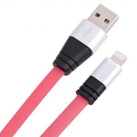 8 PIN ALUMINUM ALLOY NOODLE TRANSFER DATA SYNCHRONIZATION CHARGING CORD 1M (WATERMELON RED