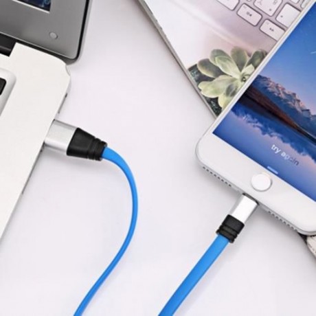 8 PIN ALUMINUM ALLOY NOODLE TRANSFER DATA SYNCHRONIZATION CHARGING CORD 1M (WATERMELON RED