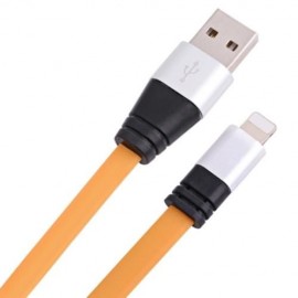 8 PIN ALUMINUM ALLOY NOODLE TRANSFER DATA SYNCHRONIZATION CHARGING CORD 1M (ORANGE)
