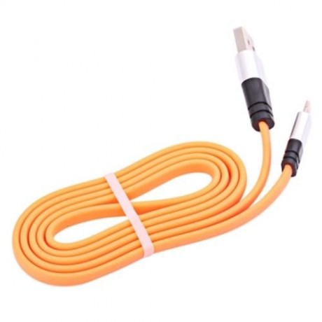 8 PIN ALUMINUM ALLOY NOODLE TRANSFER DATA SYNCHRONIZATION CHARGING CORD 1M (ORANGE)