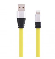 8 PIN ALUMINUM ALLOY NOODLE TRANSFER DATA SYNCHRONIZATION CHARGING CORD 1M (FLUORESCENT YE