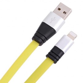 8 PIN ALUMINUM ALLOY NOODLE TRANSFER DATA SYNCHRONIZATION CHARGING CORD 1M (FLUORESCENT YE