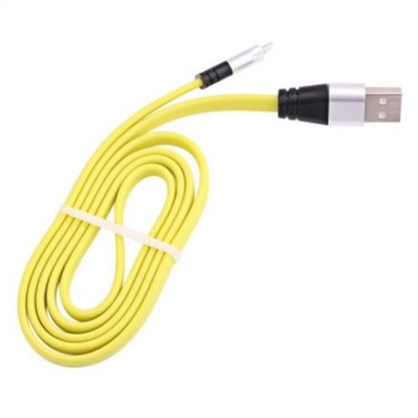 8 PIN ALUMINUM ALLOY NOODLE TRANSFER DATA SYNCHRONIZATION CHARGING CORD 1M (FLUORESCENT YE