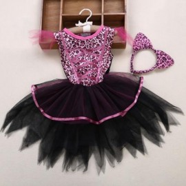 2PCS SWEET HALLOWEEN GIFT CARTOON ANIMAL SHAPE LACE GEOMETRIC STRIPED ROUND COLLAR SLEEVEL