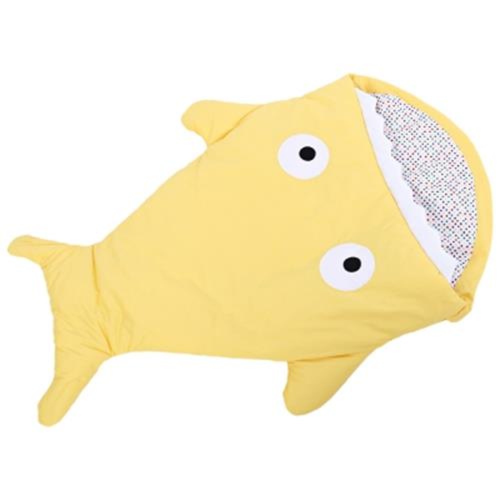 WARM WINTER SWEET CARTOON SHARK BABIES SLEEP BAG THICK INFANT BLANKET (YELLOW)