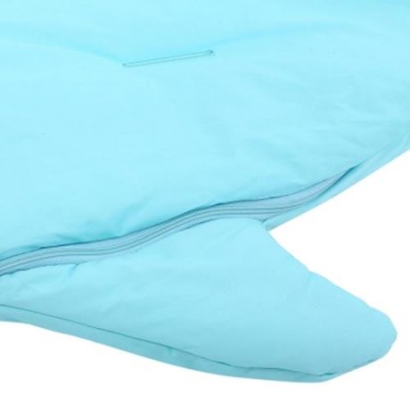WARM WINTER SWEET CARTOON SHARK BABIES SLEEP BAG THICK INFANT BLANKET (LIGHT BLUE)