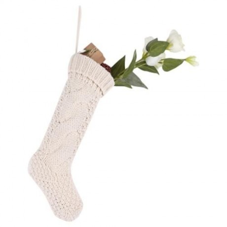 CUTE PURE COLOR LADIES KNITTED CHRISTMAS KNEE SOCKS (WHITE)
