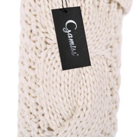 CUTE PURE COLOR LADIES KNITTED CHRISTMAS KNEE SOCKS (WHITE)