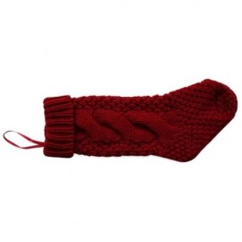 CUTE PURE COLOR LADIES KNITTED CHRISTMAS KNEE SOCKS (RED)
