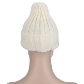 STYLISH LETTER PRINT SOLID COLOR LADIES KNITTED HAT (WHITE)