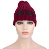 STYLISH LETTER PRINT SOLID COLOR LADIES KNITTED HAT (PURPLISH RED)