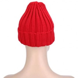 STYLISH LETTER PRINT SOLID COLOR LADIES KNITTED HAT (RED)