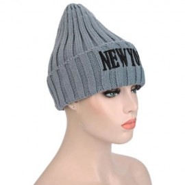 STYLISH LETTER PRINT SOLID COLOR LADIES KNITTED HAT (LIGHT GRAY)