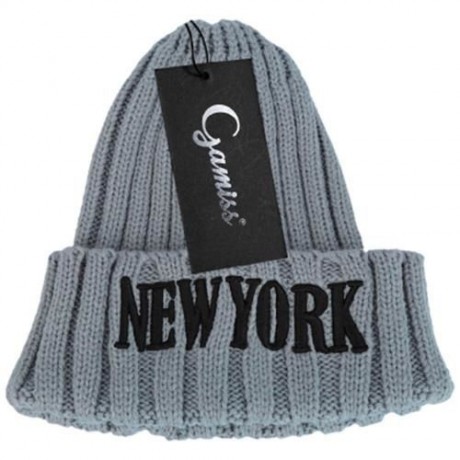 STYLISH LETTER PRINT SOLID COLOR LADIES KNITTED HAT (LIGHT GRAY)