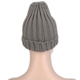 STYLISH LETTER PRINT SOLID COLOR LADIES KNITTED HAT (LIGHT KHAKI)