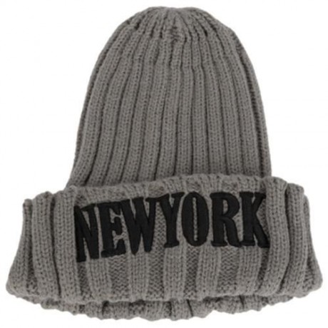 STYLISH LETTER PRINT SOLID COLOR LADIES KNITTED HAT (LIGHT KHAKI)
