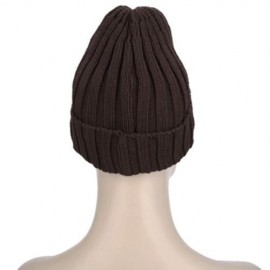 STYLISH LETTER PRINT SOLID COLOR LADIES KNITTED HAT (LIGHT COFFEE)