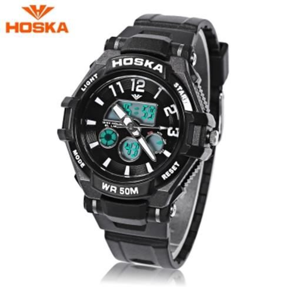HOSKA HD028S CHILDREN DUAL MOVT WATCH CALENDAR 5ATM 24 HOUR DISPLAY LED DIGITAL WRISTWATCH HOSKA HD028S CHILDREN DUAL MOVT WATCH CALENDAR 5ATM 24 HOUR DISPLAY LED DIGITAL WRISTWATCH