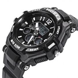 HOSKA HD028S CHILDREN DUAL MOVT WATCH CALENDAR 5ATM 24 HOUR DISPLAY LED DIGITAL WRISTWATCH