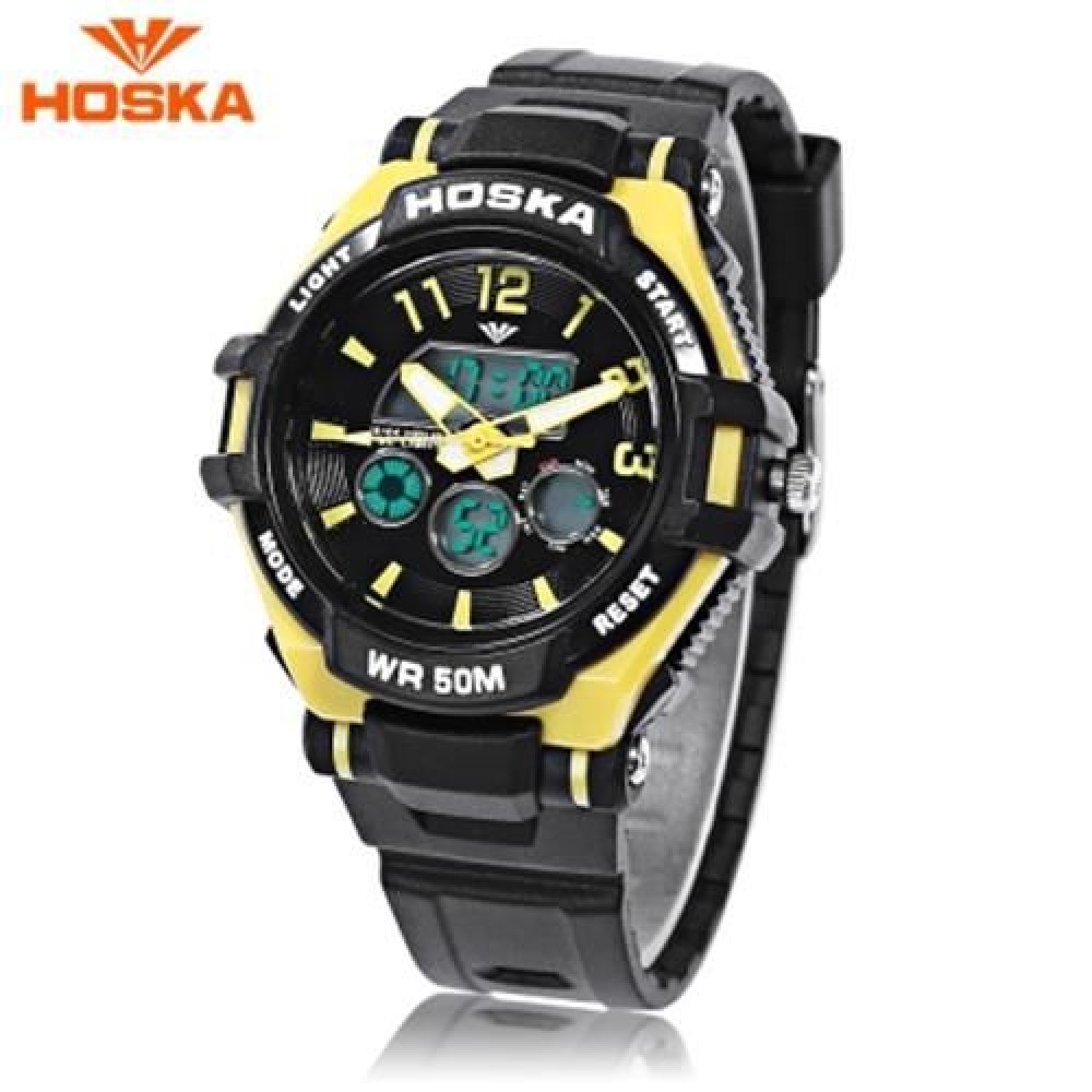 HOSKA HD028S CHILDREN DUAL MOVT WATCH CALENDAR 5ATM 24 HOUR DISPLAY LED DIGITAL WRISTWATCH HOSKA HD028S CHILDREN DUAL MOVT WATCH CALENDAR 5ATM 24 HOUR DISPLAY LED DIGITAL WRISTWATCH