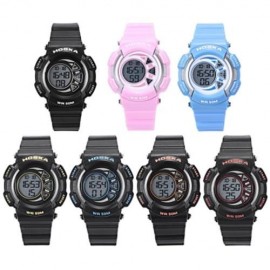 HOSKA H020S CHILDREN LED DIGITAL WATCH 5ATM DAY DATE DISPLAY WRISTWATCH (BLACK AND ORANGE)