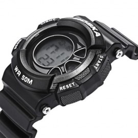 HOSKA H020B CHILDREN LED DIGITAL WATCH 5ATM DAY DATE DISPLAY WRISTWATCH (BLACK)