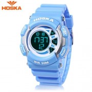 HOSKA H020B CHILDREN LED DIGITAL WATCH 5ATM DAY DATE DISPLAY WRISTWATCH (BLUE)