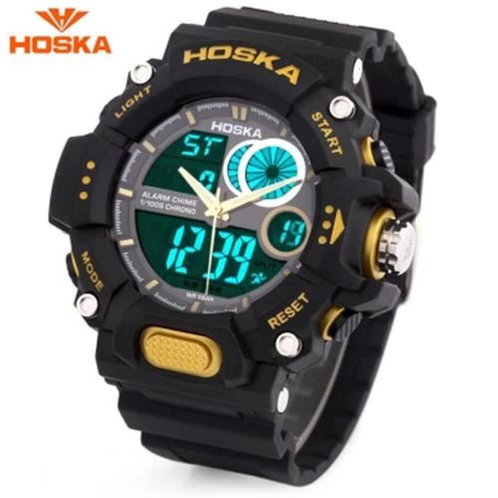 HOSKA HD031B CHILDREN DUAL MOVT WATCH DATE DAY DISPLAY ALARM CHRONOGRAPH WRISTWATCH (YELLO HOSKA HD031B CHILDREN DUAL MOVT WATCH DATE DAY DISPLAY ALARM CHRONOGRAPH WRISTWATCH (YELLO