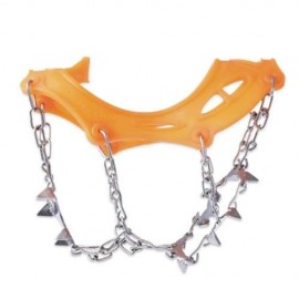 PAIRED STAINLESS STEEL 12 TEETH BUNDLED CRAMPONS FOR MOUNTAINEERING HIKING CLIMBING (ORANG