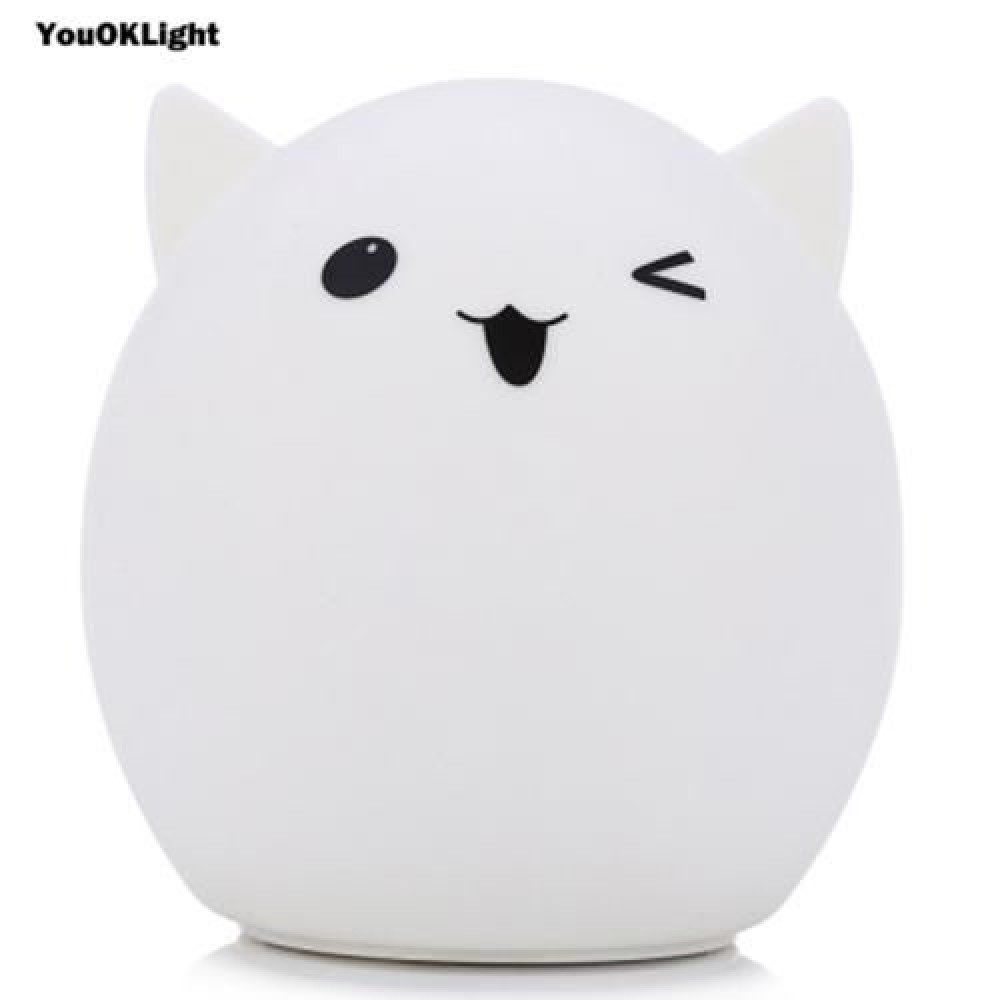 YOUOKLIGHT DC 5V 0.4W LED USB RECHARGEABLE NIGHT CUTE LIGHT COLOR CHANGING BEDSIDE LAMP (W