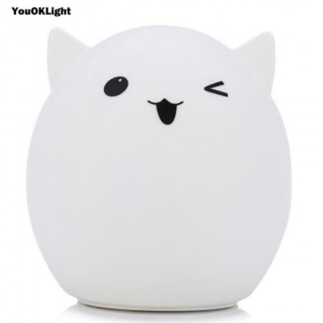 YOUOKLIGHT DC 5V 0.4W LED USB RECHARGEABLE NIGHT CUTE LIGHT COLOR CHANGING BEDSIDE LAMP (W