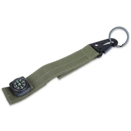 MILITARY OLECRANON SHAPE KEY WEBBING HOOK BUCKLE HANGING BELT CARABINER WITH COMPASS (ARMY