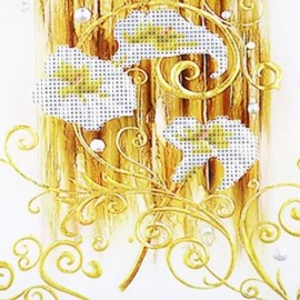 30 X 56CM 5D GOLDEN LILY DRILLED NEEDLEWORK DIY DIAMOND PAINTING CROSS STITCH WALL STICKER