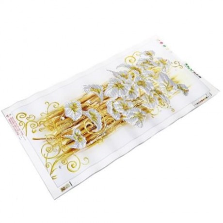 30 X 56CM 5D GOLDEN LILY DRILLED NEEDLEWORK DIY DIAMOND PAINTING CROSS STITCH WALL STICKER