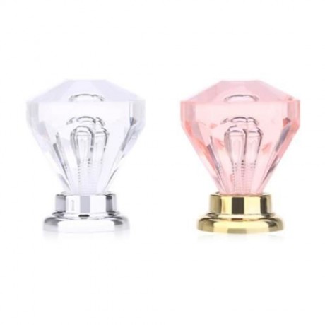5PCS TRANSPARENT ACRYLIC DOOR DRAWER CABINET WARDROBE HANDLE KNOB WITH SCREW (TRANSPARENT)