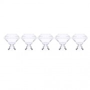 5PCS FASHION GLASS DOOR DRAWER CABINET WARDROBE HANDLE KNOB WITH SCREW (TRANSPARENT)