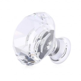 5PCS FASHION GLASS DOOR DRAWER CABINET WARDROBE HANDLE KNOB WITH SCREW (TRANSPARENT)